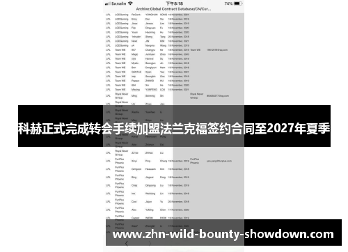 科赫正式完成转会手续加盟法兰克福签约合同至2027年夏季 科赫正式完成转会手续加盟法兰克福签约合同至2027年夏季